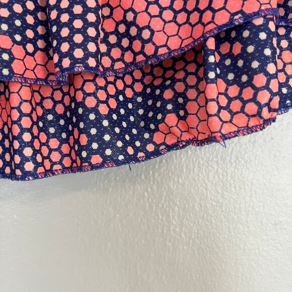 Lucky In Love Women Sz L Reflex Stitch Down Tiered Tennis Skort Shine Pink Blue - Picture 7 of 11